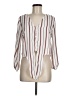 Ambiance 100% Polyester Stripes Ivory 3/4 Sleeve Blouse Size M - photo 1