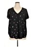 Torrid 100% Polyester Stars Black Short Sleeve Blouse Size 1X Plus (1) - photo 1