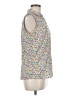Basic Editions Floral Yellow Sleeveless Button-Down Shirt Size M - photo 4