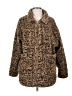 Motel 100% Polyester Animal Print Brown Faux Fur Jacket Size S - photo 1