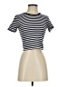 Zara Stripes Ivory Short Sleeve Turtleneck Size S - photo 1