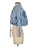 Alexis 100% Cotton Blue 3/4 Sleeve Button-Down Shirt Size S - photo 5