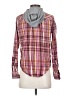 Mudd Plaid Burgundy Pink Long Sleeve Blouse Size S - photo 2