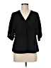Worthington 100% Polyester Black 3/4 Sleeve Blouse Size M (petite) - photo 1
