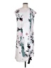 ASOS 100% Polyester Graphic White Casual Dress Size 2 - photo 1