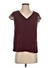 Shein Burgundy Short Sleeve Top Size 4 - photo 1