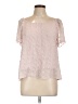 Mi ami 100% Polyester Pink Short Sleeve Blouse Size L - photo 1