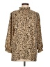 Angashion Animal Print Gold Long Sleeve Blouse Size L - photo 1