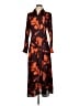 EXQUISE Print Orange Burgundy Casual Dress Size XS - photo 1