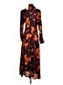 EXQUISE Print Orange Burgundy Casual Dress Size XS - photo 2