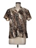 Dana Buchman 100% Polyester Animal Print Brown Tan Short Sleeve Blouse Size M - photo 1