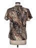Dana Buchman 100% Polyester Animal Print Brown Tan Short Sleeve Blouse Size M - photo 2
