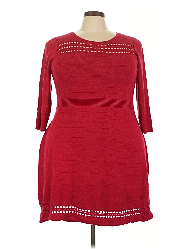 Pre-owned Lane Bryant Casual Dress In Red