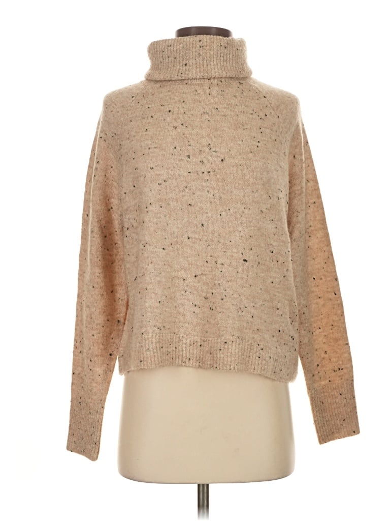 Pre-owned Aqua Turtleneck Sweater In Tan