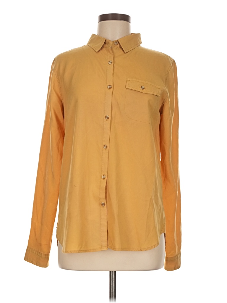 Pre-owned Thread & Supply Long Sleeve Button Down Shirt In Yellow