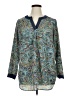 Liz Claiborne 100% Polyester Paisley Blue Long Sleeve Blouse Size 1X - photo 1