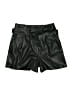 Miss Selfridge 100% Polyurethane Metallic Black Shorts Size 6 - photo 1