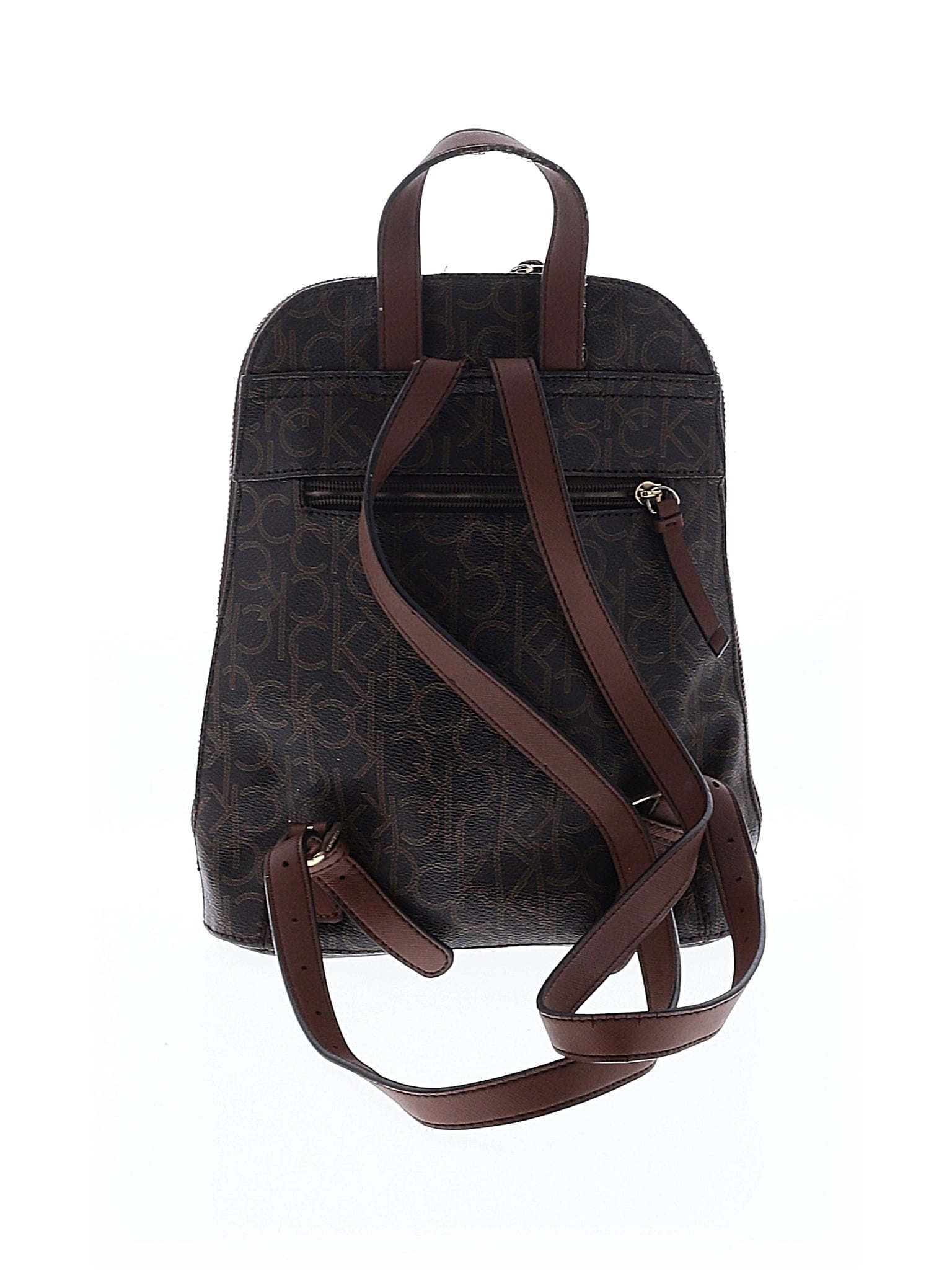 calvin klein brown leather backpack Elaine Bubble Lamb Novelty Key Item Flap Calvin Klein Garnet Logo Backpack in Brown Khaki Calvin Klein Garnet Backpack, Brown