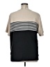 Erika Stripes Tan Black Short Sleeve T-Shirt Size 1X - photo 2