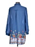 Fig and Flower Blue Long Sleeve Blouse Size L - photo 2