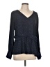 Ann Taylor 100% Polyester Gray Black Long Sleeve Blouse Size 12 - photo 1