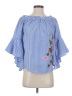 KONTROL Contemporary 100% Polyester Blue 3/4 Sleeve Blouse Size S - photo 1