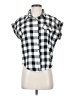 Emery Rose 100% Polyester Checkered-gingham Black Short Sleeve Blouse Size S - photo 1