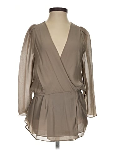 Babaton Long Sleeve Silk Top (view 1)