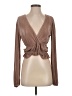 Zara Metallic Brown Long Sleeve Blouse Size S - photo 1