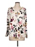 Apt. 9 Floral Ivory Long Sleeve Blouse Size L - photo 1