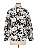 Chico's 100% Cotton Floral Silver Long Sleeve Blouse Size Lg (2) - photo 1