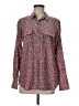Express Print Burgundy Long Sleeve Blouse Size M - photo 1