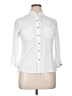 Sim & Sam 100% Rayon White 3/4 Sleeve Button-Down Shirt Size XL - photo 1