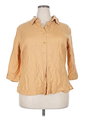 Ashley Stewart 3/4 Sleeve Button-Down Shirt (view 1)