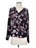 Express 100% Polyester Floral Black Long Sleeve Blouse Size XS - photo 1