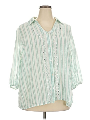 Cato 3/4 Sleeve Button-Down Shirt (view 1)