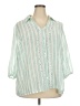 Cato Stripes Green 3/4 Sleeve Button-Down Shirt Size 18/20W - photo 1