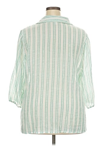 Cato 3/4 Sleeve Button-Down Shirt (view 2)