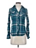 Vanity Plaid Teal Long Sleeve Button-Down Shirt Size S - photo 1