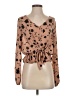Sienna Sky Brown Long Sleeve Blouse Size S - photo 1