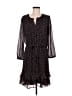 Ann Taylor LOFT 100% Polyester Polka Dots Black Casual Dress Size L - photo 1