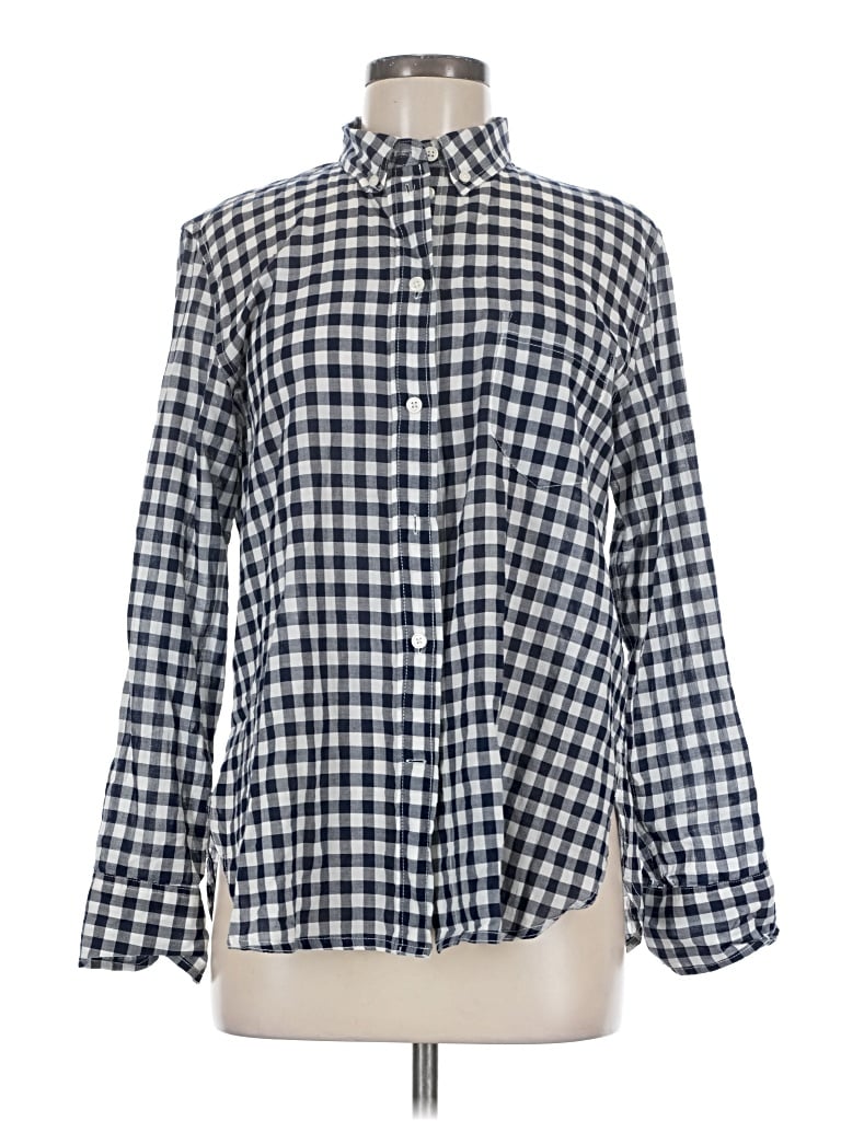 Pre-owned Jcrew Long Sleeve Blouse In Blue