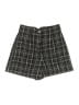 Zara 100% Polyester Plaid Black Shorts Size XS - photo 1