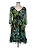 I.N. Studio 100% Polyester Tropical Green Cocktail Dress Size 10 - photo 1