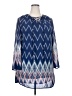 Xhilaration 100% Polyester Chevron-herringbone Blue Casual Dress Size XXL - photo 1