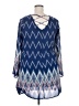Xhilaration 100% Polyester Chevron-herringbone Blue Casual Dress Size XXL - photo 2