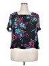 Versailles 100% Polyester Black Short Sleeve Blouse Size 18 - photo 1