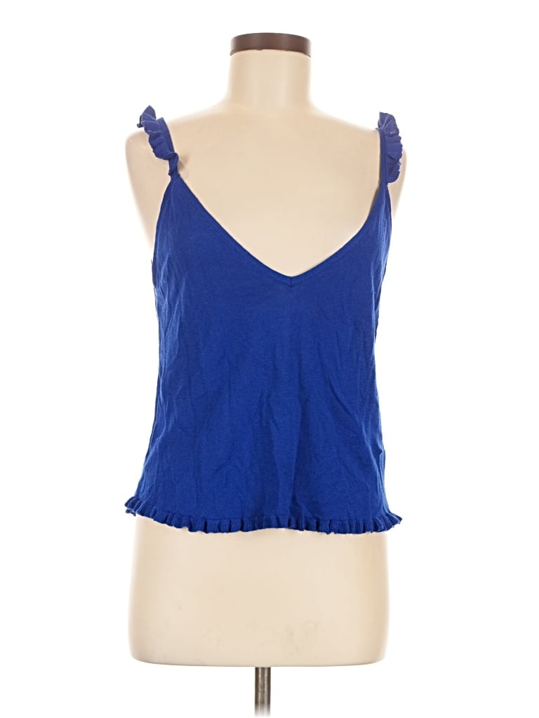 Zara Sleeveless Top Blue Sweetheart Neckline Tops