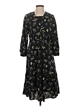 uniqlo black dress Black Maxi Dress with Knot | 3/4 Sleeves Dress | Black Long Dress