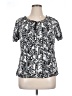 Croft & Barrow 100% Polyester Silver Short Sleeve Blouse Size XL - photo 1